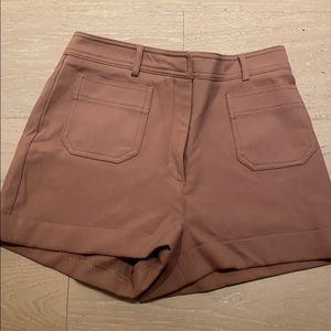 H&M high waisted brown seventies style shorts sz10